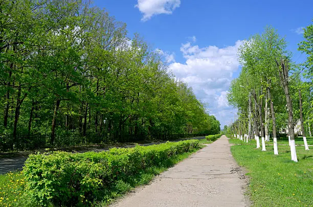 City Novocheboksarsk, Chuvashia, Russia on a fine day in May.