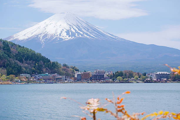 istock Mount Fuji from lake Kawaguchiko in spring 588959660