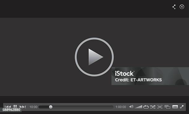 Web Player Stock Illustration - Download Image Now - Home Video Camera, Template, Video Still
