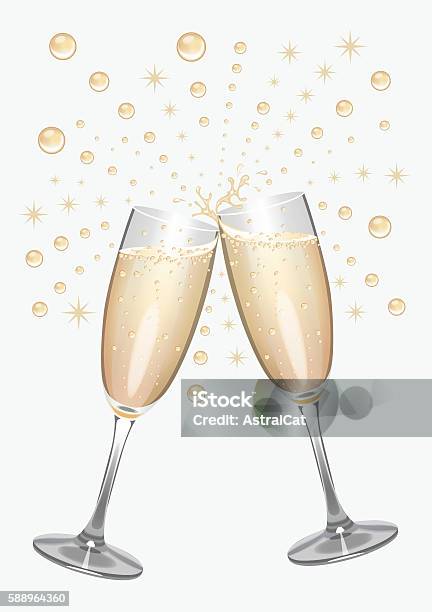 Champagne Celebrations Stock Illustration - Download Image Now - Celebratory Toast, Champagne, Champagne Flute