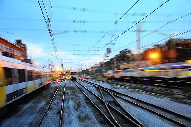 istock Blurred view of railway station. Spain. 588965800