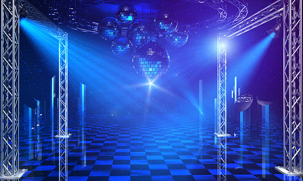Blue disco background stock photo
