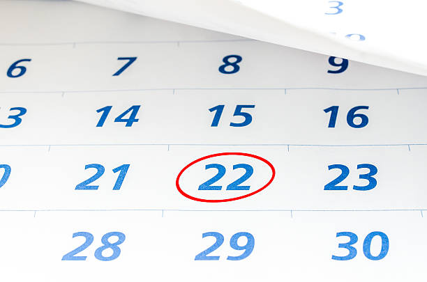 Mark on the calendar at 22 with red circle