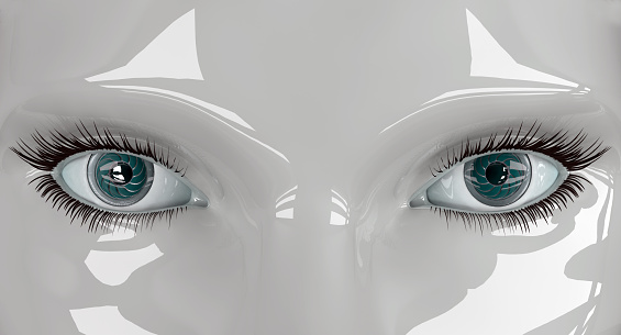 3d rendered model depicting Robot eyes 'Windows to the soul'