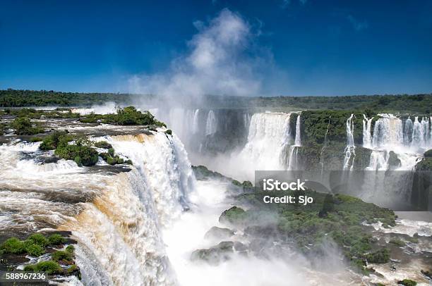 Beautiful Iguazu Falls In The Tropics Of Brazil And Argentina Stock Photo - Download Image Now