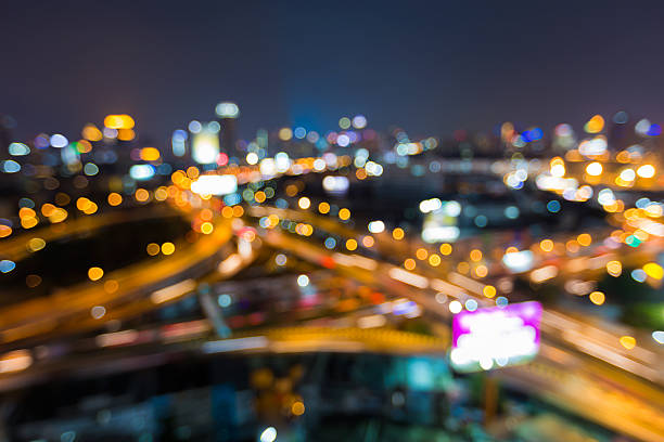 istock Aerial view twilight, city road interchanged 588967628
