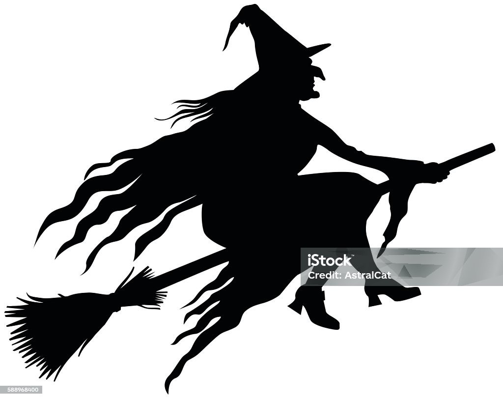 Witch Silhouette Silhouette of a wicked witch vector illustration. Witch stock vector