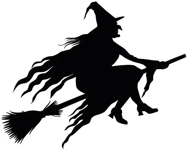 Vector illustration of Witch Silhouette