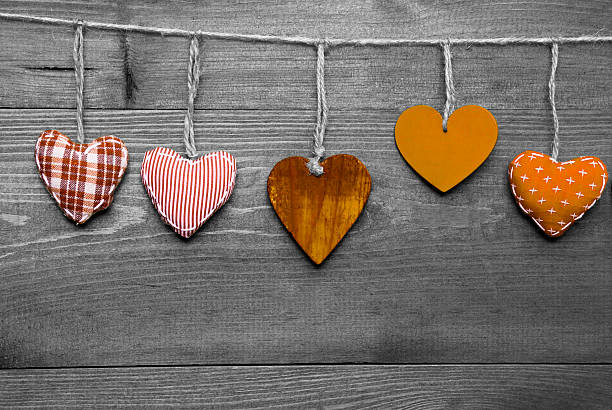 istock Loving Greeting Card With Orange Hearts 588969096