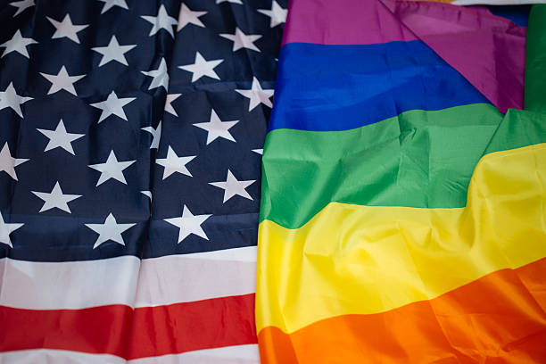 istock American and rainbow flag Close-Up 588971662