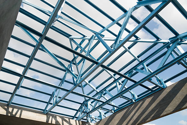 istock Structure of steel roof. 588972100