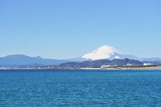 istock Mount Fuji which I watched from Chigasaki Beach 588972866