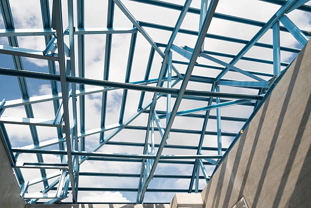 istock Structure of steel roof. 588973216