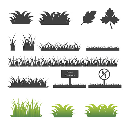 Grass icon with white background with white background