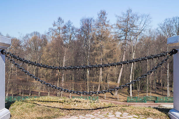 Decorative fence hanging chain obstruction