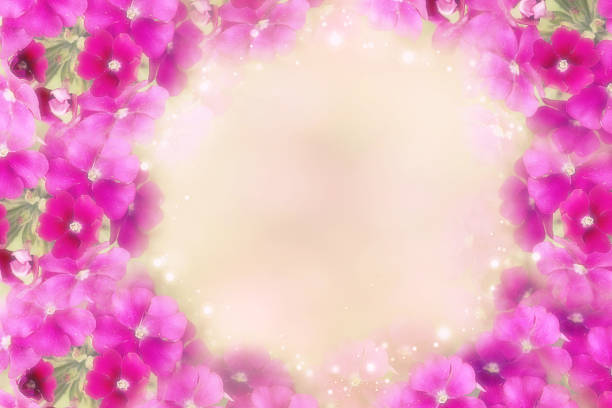 istock vintage purple flower frame for wedding background 588975220