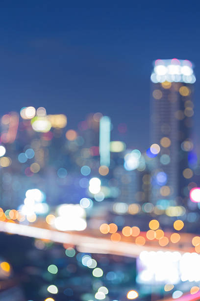 istock Blurred lights over city downtown 588977578