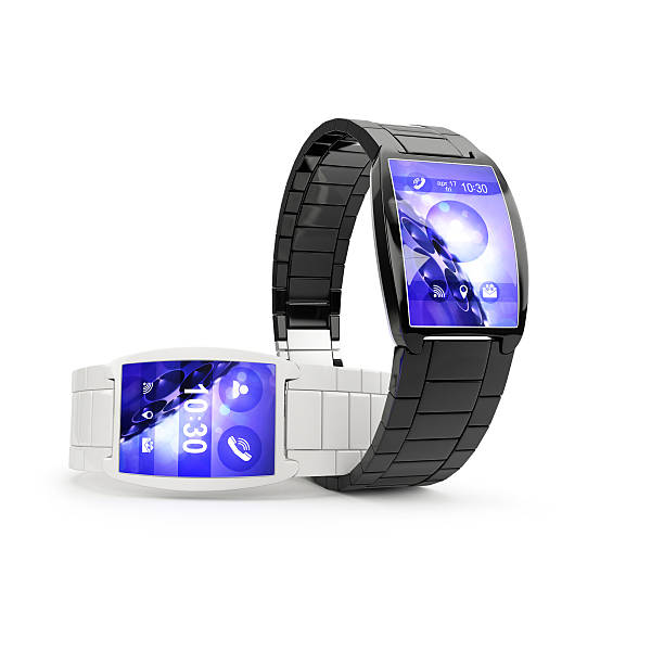 istock black and white smart watch isolated on white background 588978184