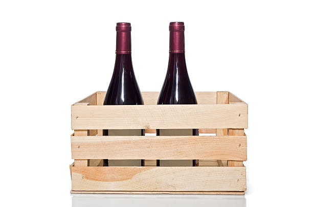 istock Wine bottle in wooden crate 588978242