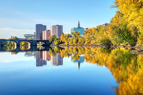 Autumn foliage along the Connecticut River in Hartford
