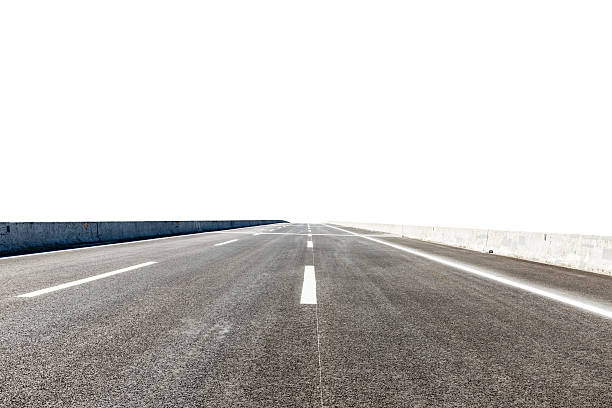 istock Asphalt road in front of the white background 588978996