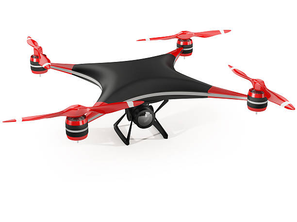 istock black quadcopter drone with HD camera on white background 588979004