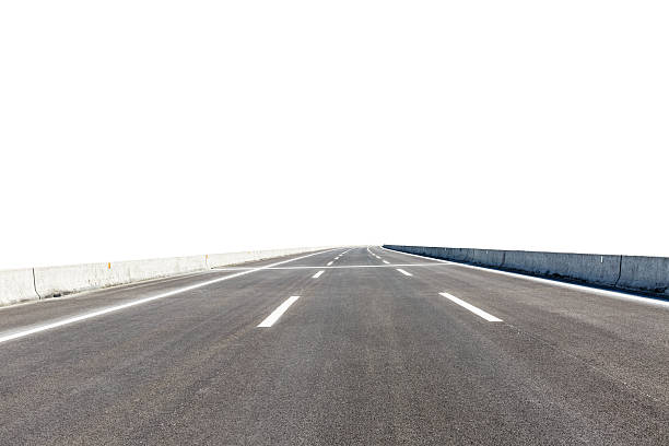 istock Asphalt road in front of the white background 588979396