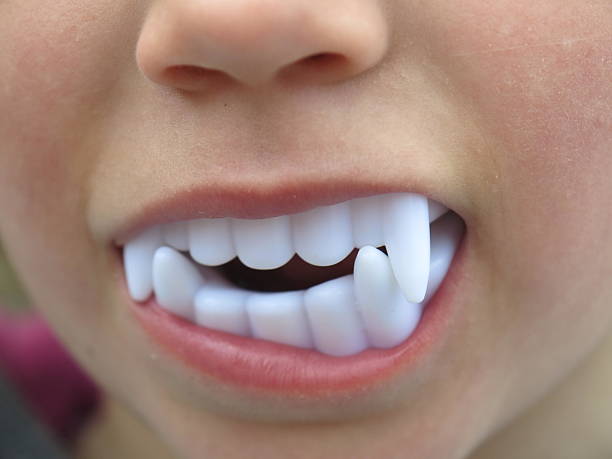 Dracula Plastic Children Teeth Stock Photo - Download Image Now