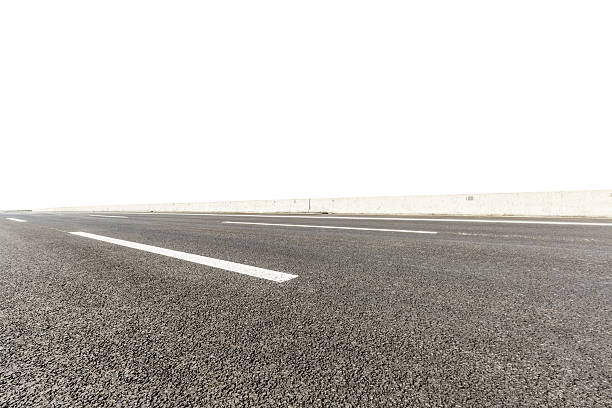istock Asphalt road in front of the white background 588979950