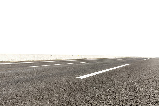 istock Asphalt road in front of the white background 588980312