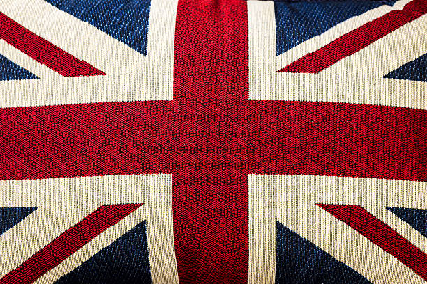 istock Union Jack Flag of Great Britain textured effect 588980546