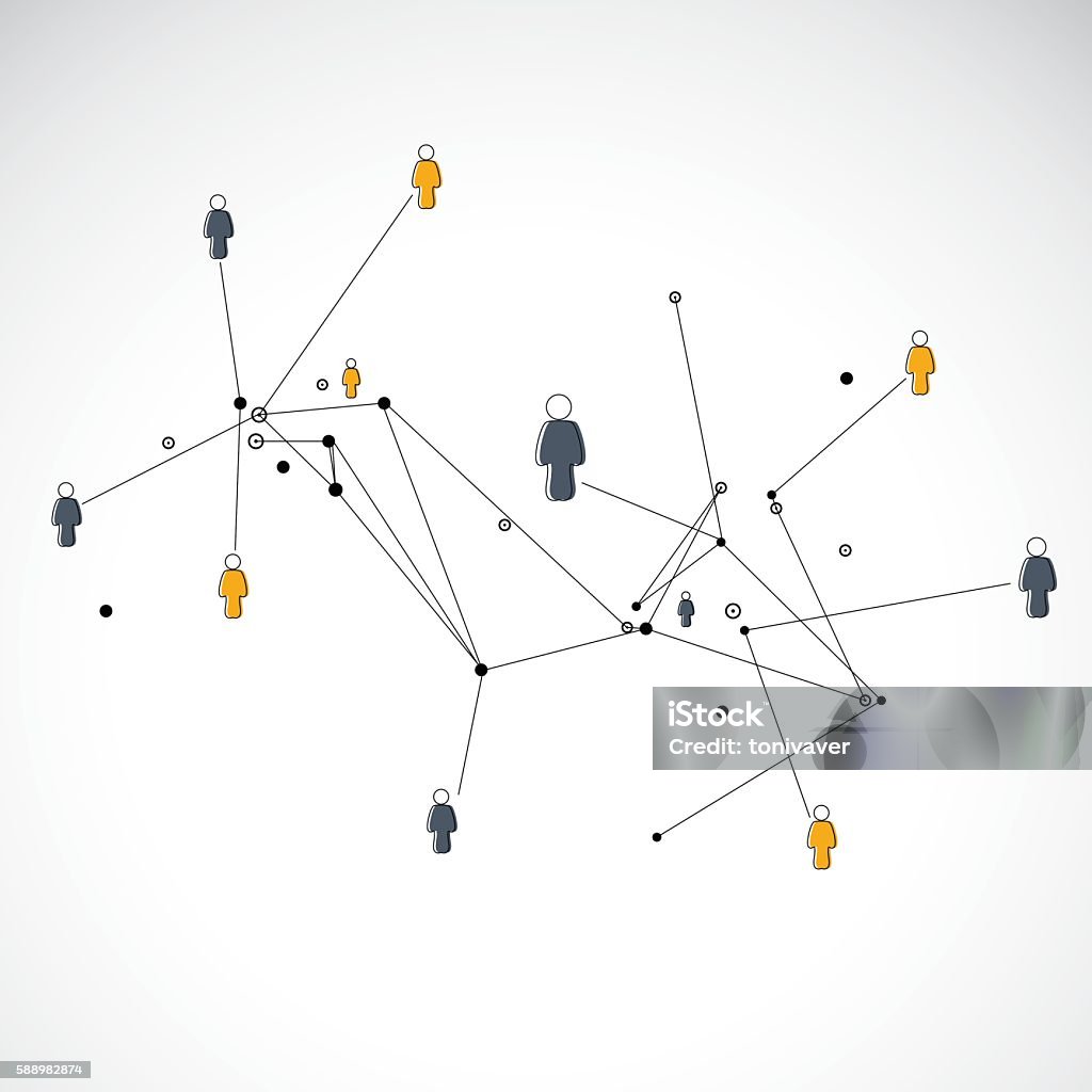 Abstract Human Connection Stock Illustration - Download Image Now ...