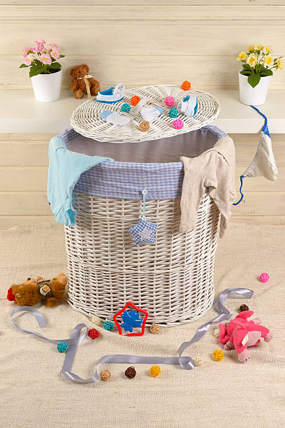 istock baby wicker basket with toys 588985692