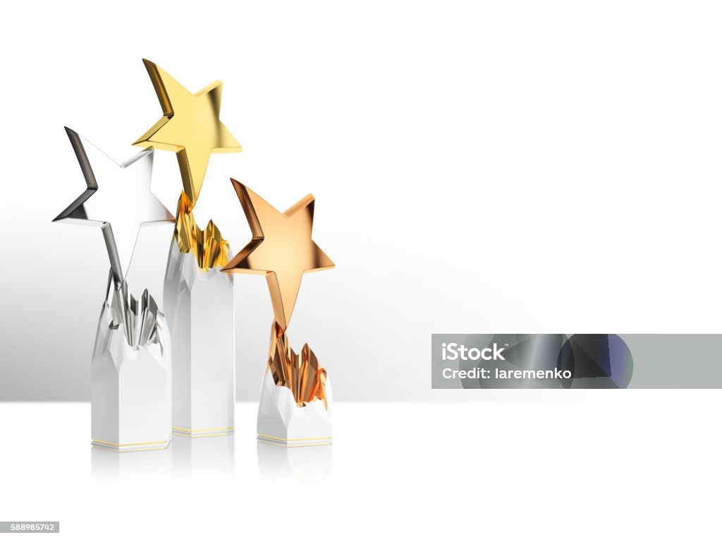 premio stella d'oro, argento e bronzo - Foto stock royalty-free di Premio
