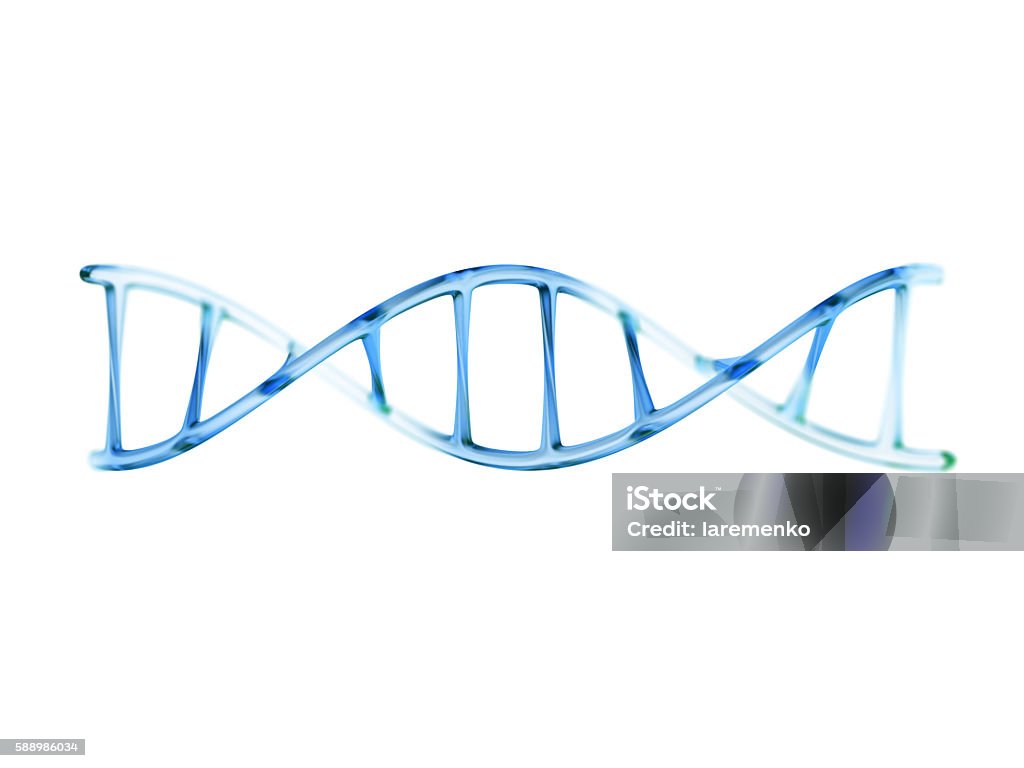 fragment of human DNA molecule, 3d illustration isolated on whit - Royaltyfri DNA Bildbanksbilder