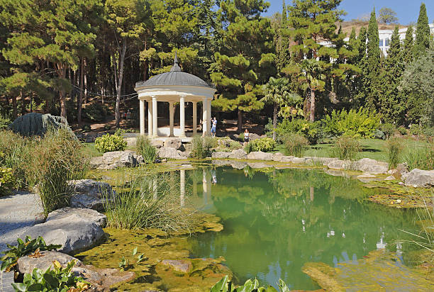 Partenit, Russia - september 16,2014: Park-monument of landscape art Aivazovsky. Antique rotunda with the acoustic effect.