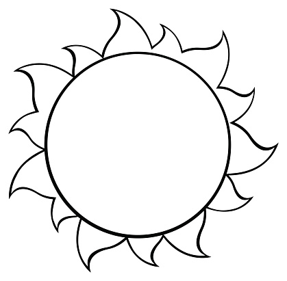Black And White Cartoon Sun Stock Illustration - Download Image Now - Black  And White, Sun, Cartoon - iStock