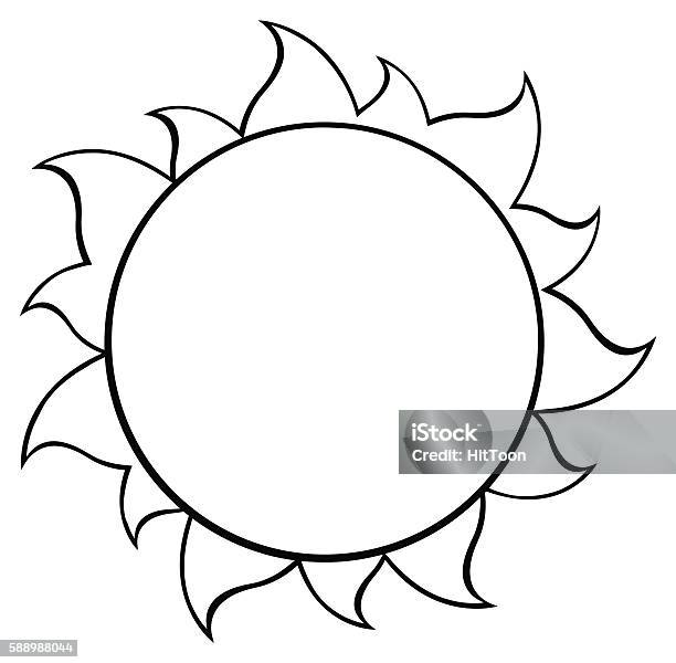 Black And White Cartoon Sun Stock Illustration - Download Image Now - Black And White, Sun, Cartoon