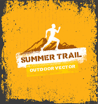 Outdoor Summer Trail Activity Running Event Creative Vector Concept ...