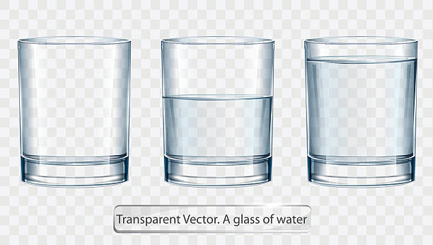 przejrzysty wektor szklanka wody na tle światła - glasses stock illustrations