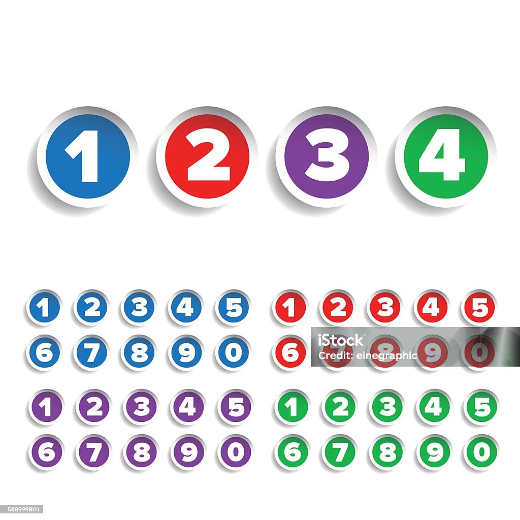 Number Label Graphics Number Set Label Vector Stock Illustration - Download Image Now - Blue ...