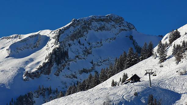 ストゥース、スキー場の冬のシーン - snow horizon winter shed ストックフォトと画像