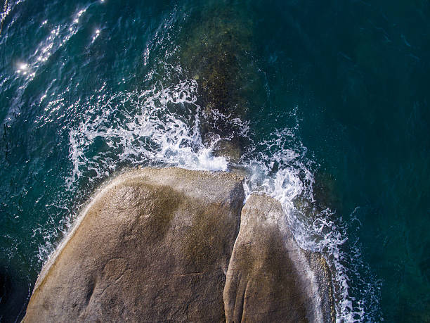 istock Sea rocks aerial view 589089374