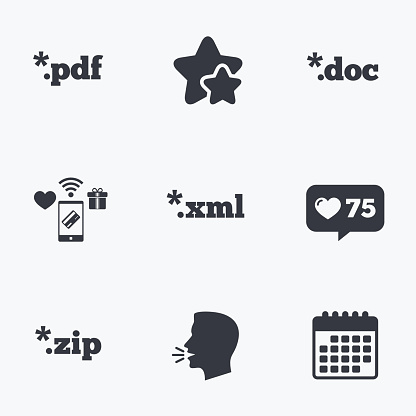 Basic Sign For File Document Signs File Extensions Symbols Stock Illustration - Download ...