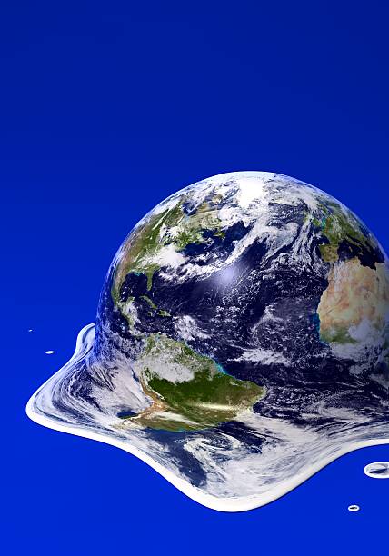 Melted earth stock photo