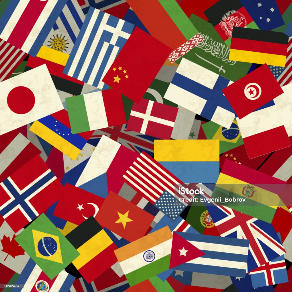 Pattern Background For Flag Different Countries Flags Seamless Pattern Stock Illustration ...