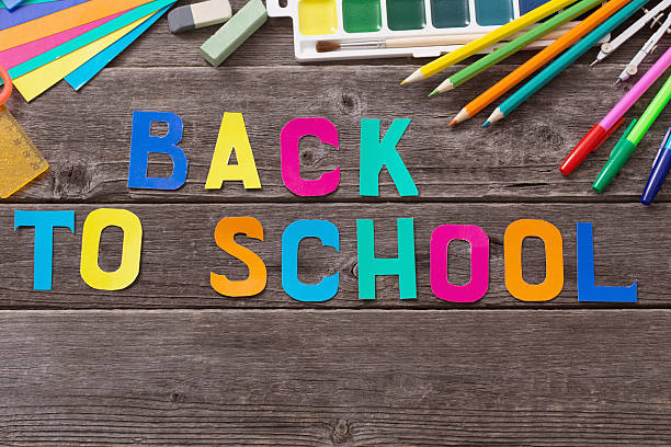 istock Back to school concept on wooden background 589100270