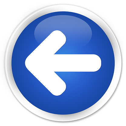 Back arrow icon blue glossy round button