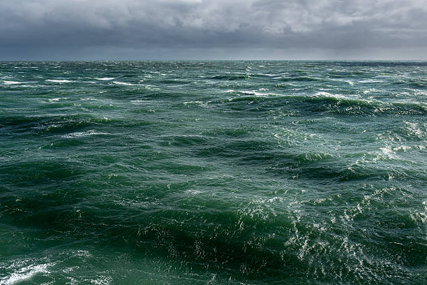 istock Incoming winter storm over ocean with rough seas 589100388
