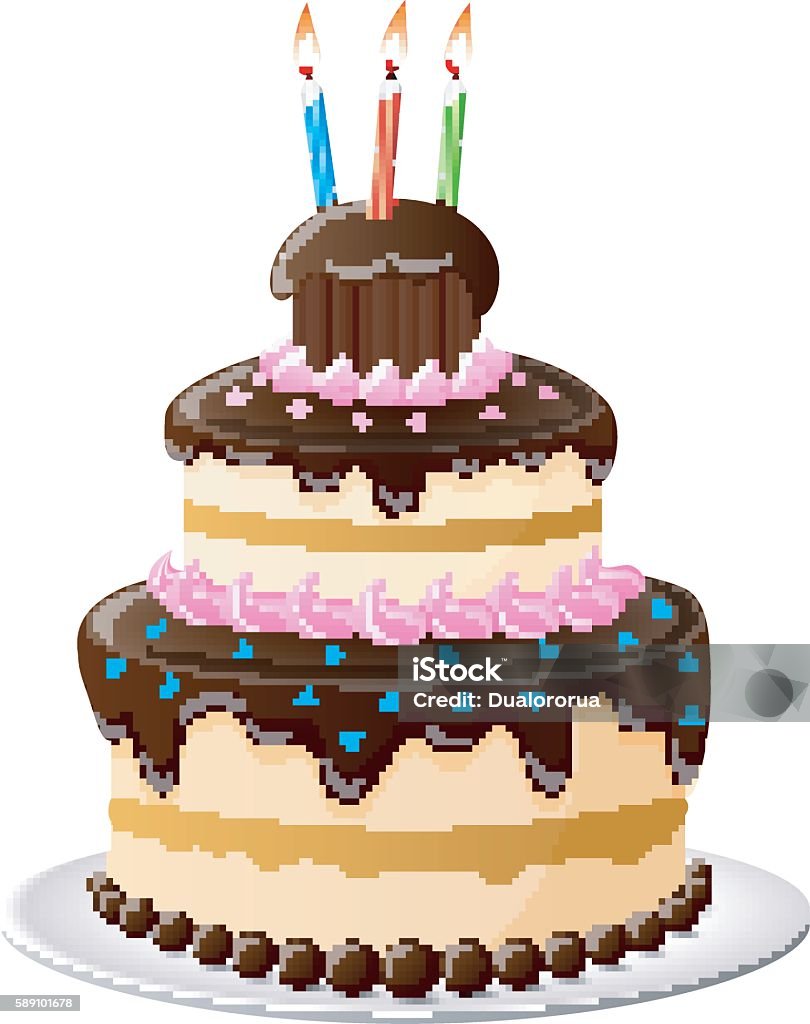 Birthday Cake Cartoon Stock Illustration - Download Image Now - Birthday,  Anniversary, Bakery - iStock